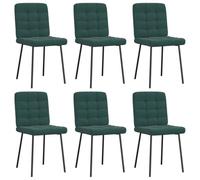 vidaXL Sillas de Comedor 6 Unidades Terciopelo Verde Oscuro, Silla de Comedor, Silla de Cocina, Asiento de Comedor, Silla, Silla de Sala de Estar