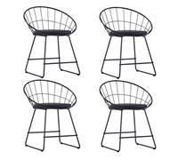 Vidaxl sillas de comedor asientos de cuero sintético 4 uds acero negro
