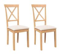 vidaXL Sillas de Comedor con Cojines 2 uds Madera Maciza Caucho