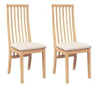 vidaXL Sillas de Comedor con Cojines 2 uds Madera Maciza Caucho, Silla de Comedor, Silla de Cocina, Asiento de Comedor, Silla, Silla de Sala de Estar