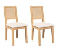 vidaXL Sillas de Comedor con Cojines 2 uds Madera Maciza Caucho, Silla de Comedor, Silla de Cocina, Asiento de Comedor, Silla, Silla de Sala de Estar