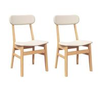 vidaXL Sillas de Comedor con Cojines 2 uds Madera Maciza Caucho, Silla de Comedor, Silla de Cocina, Asiento de Comedor, Silla, Silla de Sala de Estar