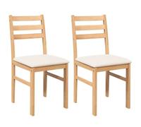 vidaXL Sillas de Comedor con Cojines 2 uds Madera Maciza Caucho