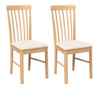 vidaXL Sillas de Comedor con Cojines 2 uds Madera Maciza Caucho, Silla de Comedor, Silla de Cocina, Asiento de Comedor, Silla, Silla de Sala de Estar