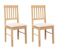 vidaXL - Sillas de comedor con cojines - Madera maciza de caucho - 2 uds