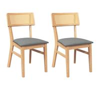 vidaXL Sillas de Comedor con Cojines 2 uds Madera Maciza Caucho, Silla de Comedor, Silla de Cocina, Asiento de Comedor, Silla, Silla de Sala de Estar