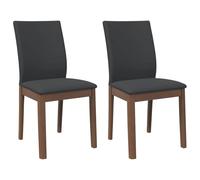 vidaXL Sillas de Comedor con Cojines 2 uds Madera Maciza marrón Caucho