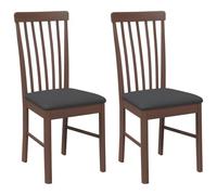 vidaXL Sillas de Comedor con Cojines 2 uds Madera Maciza marrón Caucho, Silla de Comedor, Silla de Cocina, Asiento de Comedor, Silla