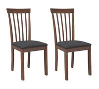 vidaXL Sillas de Comedor con Cojines 2 uds Madera Maciza marrón Caucho, Silla de Comedor, Silla de Cocina, Asiento de Comedor, Silla