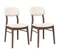 vidaXL Sillas de Comedor con Cojines 2 uds Madera Maciza marrón Caucho, Silla de Comedor, Silla de Cocina, Asiento de Comedor, Silla