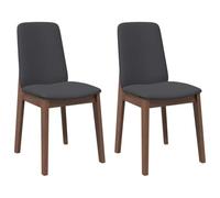 vidaXL Sillas de Comedor con Cojines 2 uds Madera Maciza marrón Caucho, Silla de Comedor, Silla de Cocina, Asiento de Comedor, Silla