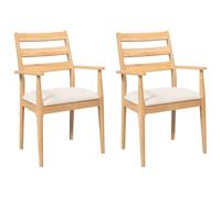 vidaXL Sillas de Comedor con Cojines, 2 Unidades, Madera Maciza, Caucho