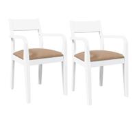 vidaXL Sillas de Comedor con Cojines 2uds Madera Maciza Blanco Caucho