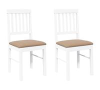 vidaXL Sillas de Comedor con Cojines 2uds Madera Maciza Blanco Caucho