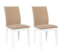 vidaXL Sillas de Comedor con Cojines 2uds Madera Maciza Blanco Caucho