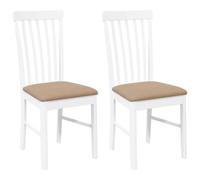 vidaXL Sillas de comedor 2 uds - Madera maciza blanca con cojines, caucho