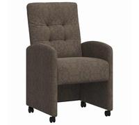 vidaXL Sillas de Comedor con Ruedas 2 pcs Gris Oscuro 58 x 67 x 97 cm, Silla de Cocina Moderna, cómoda, con Brazos movibles y cojín, ¡un Toque Estiloso para tu Comedor