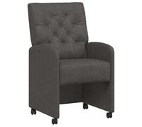 vidaXL Sillas de Comedor con Ruedas 2 pcs Negro 58 x 67 x 97 cm, Juego de sillas de Comedor ergonómicas, con Ruedas, Cuero sintético, Marco de Metal y contrachapado, Interiores