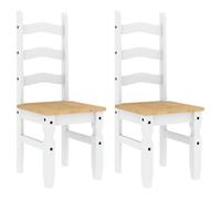 Vidaxl sillas de comedor corona 2 uds madera pino blanco 42x47x107 cm