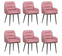 VidaXL - Sillas de comedor de 6 piezas de terciopelo (V), color rosa, silla de comedor moderna, asiento de terciopelo, elegante, cómodo, mueble elegante para tu hogar
