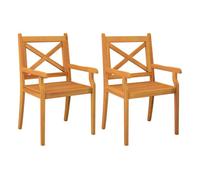 Vidaxl sillas de comedor de jardín 2 uds madera maciza de acacia