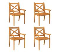 Vidaxl sillas de comedor de jardín 4 uds madera maciza de acacia