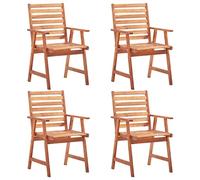 vidaXL 4X Madera Maciza de Acacia Sillas de Comedor de Jardín Asiento Sofá Jardín Terraza Exterior Patio Parque con Respaldo Cenar al Aire Libre