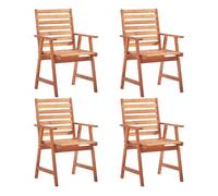 vidaXL Sillas de Comedor de jardín 4 Unidades Madera Maciza de Acacia