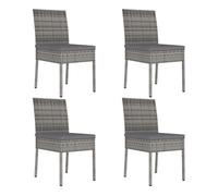 Sillas De Comedor De Jardãn 4 Unidades Ratã¡n Sintã tico Gris Vidaxl