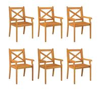 Vidaxl sillas de comedor de jardín 6 uds madera maciza de acacia