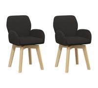 vidaXL Sillas de Comedor giratorias 2 uds. Bouclé Negro