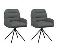vidaXL Sillas de Comedor giratorias 2 uds. Cuero sintético Gris