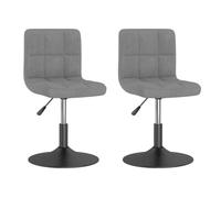 Vidaxl sillas de comedor giratorias 2 uds de terciopelo gris claro