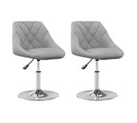 Vidaxl sillas de comedor giratorias 2 uds de terciopelo gris claro