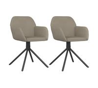 Vidaxl sillas de comedor giratorias 2 uds de terciopelo gris claro