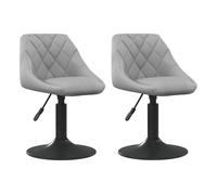Vidaxl sillas de comedor giratorias 2 uds de terciopelo gris claro