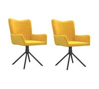 vidaXL 2X Sillas de Comedor Giratorias Asiento Sillón Restaurante Cocina Sala Estar Salón Decoración Adorno Cafetería Terciopelo Amarillo
