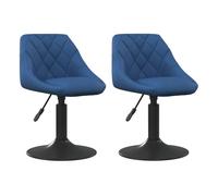 vidaXL 2X Sillas de Comedor Giratorias Asiento Mobiliario Mueble Oficina Salón Sala de Estar Cocina Escritorio Relajación Terciopelo Azul
