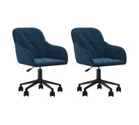 Vidaxl sillas de comedor giratorias 2 uds terciopelo azul