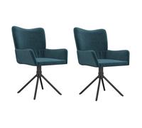 Vidaxl sillas de comedor giratorias 2 uds terciopelo azul
