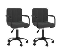 Vidaxl sillas de comedor giratorias 2 uds terciopelo negro