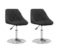 vidaXL Sillas de comedor giratorias Terciopelo negro 2 uds