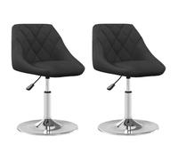 vidaXL Sillas de Comedor giratorias 2 uds Terciopelo Negro