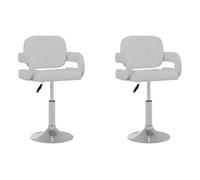 Vidaxl sillas de comedor giratorias 2 unidades cuero sintético blanco