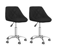 Vidaxl sillas de comedor giratorias 2 unidades cuero sintético negro