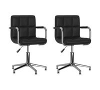 Vidaxl sillas de comedor giratorias 2 unidades cuero sintético negro