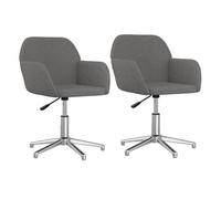Vidaxl sillas de comedor giratorias 2 unidades tela gris claro