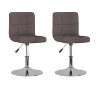 Vidaxl sillas de comedor giratorias 2 unidades tela gris taupe