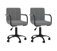 Vidaxl sillas de comedor giratorias 2 unidades terciopelo gris oscuro