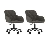 Vidaxl sillas de comedor giratorias 2 unidades terciopelo gris oscuro